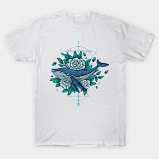 Whale flowers T-Shirt